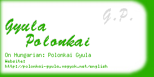 gyula polonkai business card